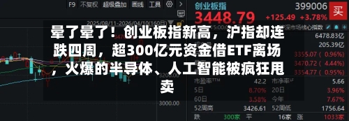 晕了晕了！创业板指新高	，沪指却连跌四周，超300亿元资金借ETF离场，火爆的半导体、人工智能被疯狂甩卖-第3张图片