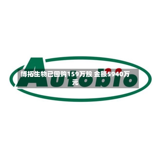 博拓生物已回购159万股 金额5940万元