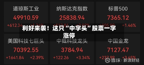 利好来袭！这只“中字头”股票一字涨停-第2张图片