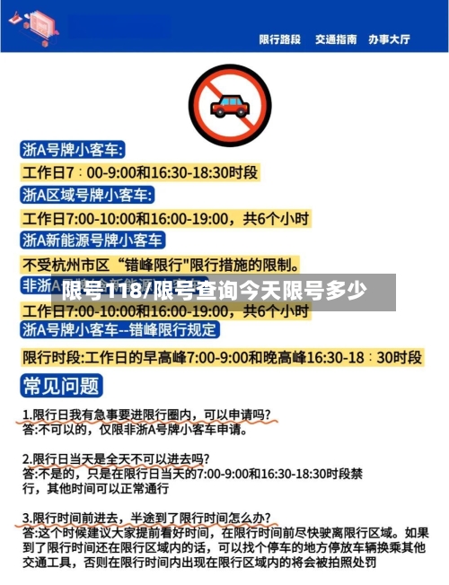 限号118/限号查询今天限号多少