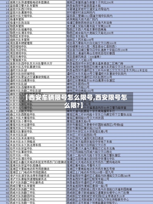 【西安车辆限号怎么限号,西安限号怎么限?】