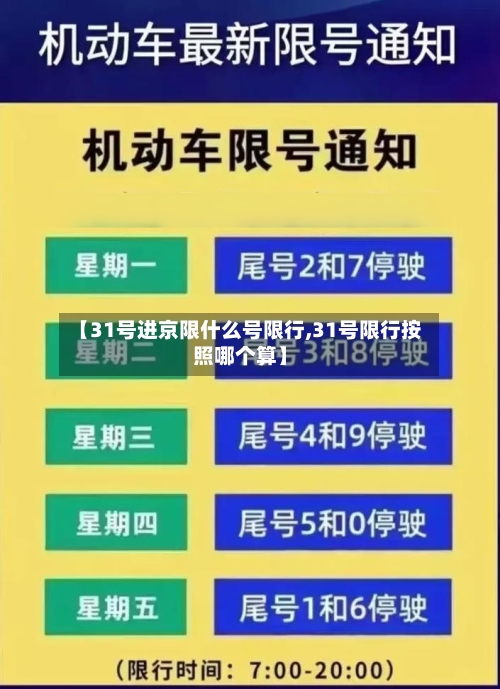 【31号进京限什么号限行,31号限行按照哪个算】-第2张图片