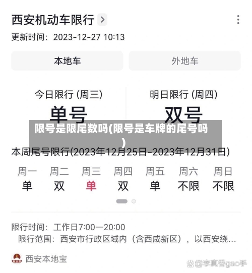 限号是限尾数吗(限号是车牌的尾号吗)