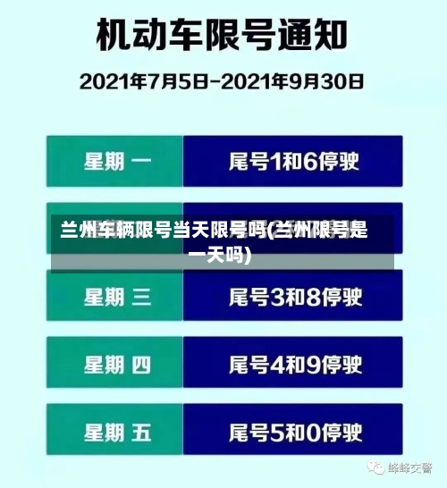兰州车辆限号当天限号吗(兰州限号是一天吗)