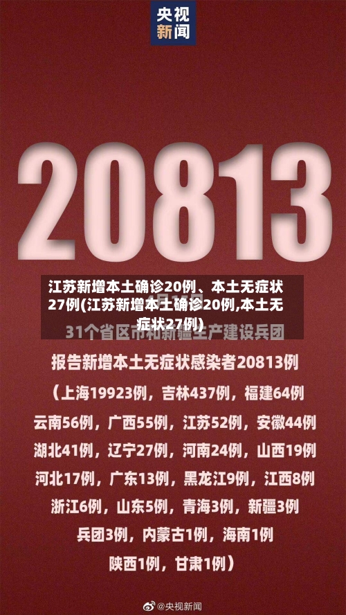 江苏新增本土确诊20例	、本土无症状27例(江苏新增本土确诊20例,本土无症状27例)-第2张图片