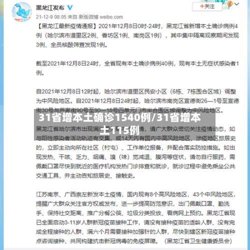 31省增本土确诊1540例/31省增本土115例-第3张图片