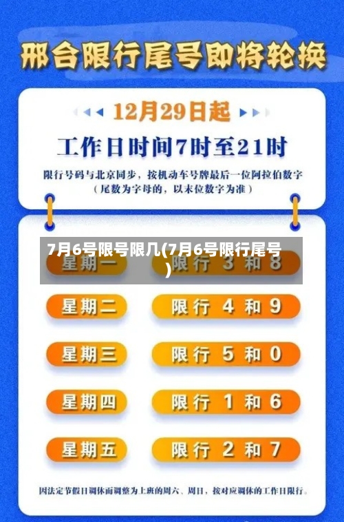 7月6号限号限几(7月6号限行尾号)-第2张图片